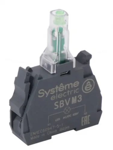 Световой блок Systeme Electric / Систем Электрик для устройств управления и сигнализации, зеленый, 24В, IP20 / электрика