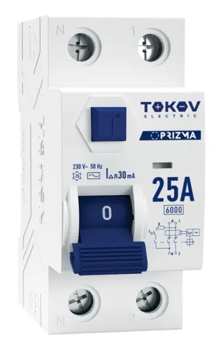 УЗО TOKOV ELECTRIC Prizma 25А 30мА AC IP20 TKE-PZ60-RCBO-2-25-30-AC