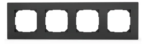 Рамка электроустановочная TOKOV ELECTRIC Pixel, 4 поста, карбон