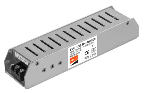Драйвер Jazzway BSPS для светодиодной ленты, 100Вт, 12V, IP20