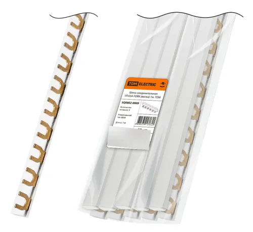 Шина TDM Electric медь вилка 1м 1 фаза 63A 4кВ SQ0802-0009