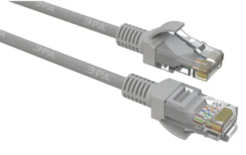 Патч-корд ЭРА U/UTP Cat 5e RJ45 медь серый 3м Б0051412