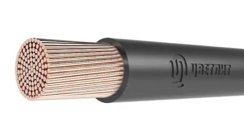 Провод электрический Цветлит ПуГВнг(А)-LS одножильный, медь, ПВХ пластикат черный, сечением 70мм², 1м, 00-00130605 / кабель