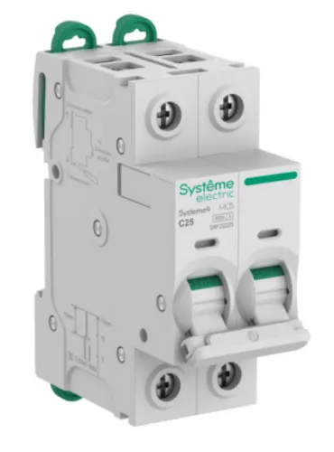 Автоматический выключатель Systeme Electric / Систем Электрик Systeme9, 2Р 25А 400В, характеристика С 6кА, S9F22225 / электроавтомат