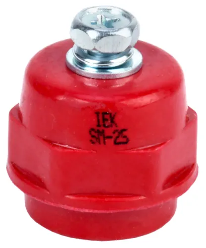 Изолятор IEK / ИЭК SM-25 силовой с болтом для крепления токоведущих шин, красный, максимальный номинальный ток 275А 1кВ, YIS11-25-06-B / электрика