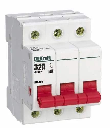 Выключатель нагрузки DEKraft ВН-102, 3P 32A, 17010DEK