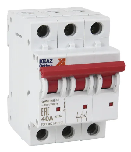 Выключатель нагрузки КЭАЗ OptiDin BM63P-320-УХЛ3, 3P 20А, 332975