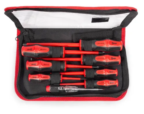 Набор отверток КВТ Профи НИО-08, для работ под напряжением до 1000 В, из стали, 8 предметов / инструменты