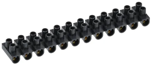 Клеммная колодка IEK / ИЭК ЗВИ-10 н/г винтовая, в корпусе из полистирола, черная, 12 полюсов, сечение 2.5-6мм2, 10А 450В / электрика