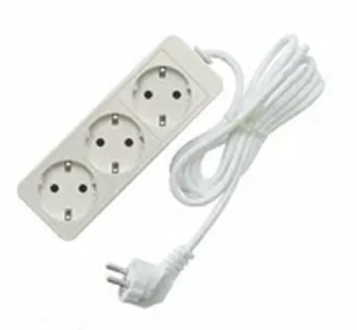 Удлинитель бытовой СОЮЗ с заземлением ПВС 3х0.75, 7 метров, 3 розетки белый, 481S-9307