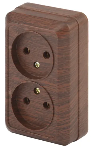 Розетка силовая ЭРА Intro Quadro 2-203-10, 16А 250В, венге, Б0053796