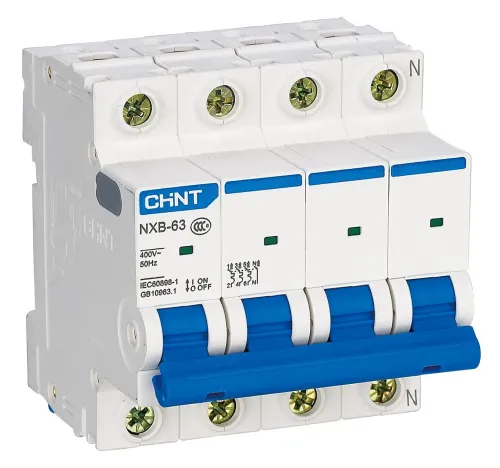Автоматический выключатель CHINT NXB-63, 4P 32А, 6кА, характеристика C