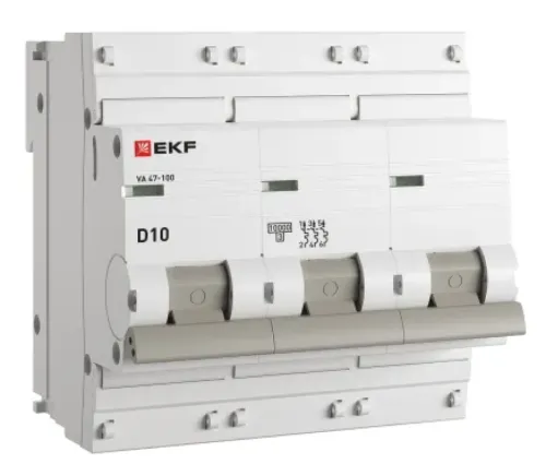 Автоматический выключатель EKF PROxima ВА 47-100 3P 10A 400В