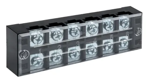 Блок зажимов EKF / ЕКФ PROxima TB-4506 колодка клеммная в корпусе из термопласта черная, сечение 4.5мм2, 45А, 660В, 6 пар контактов / электрика