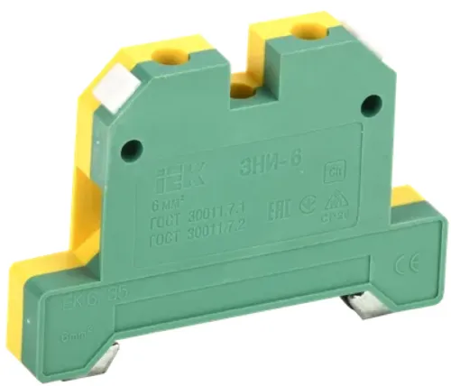 Клемма IEK ЗНИ-6PEN 6мм² JXB-земля, винтовая, YZN20-006-K52