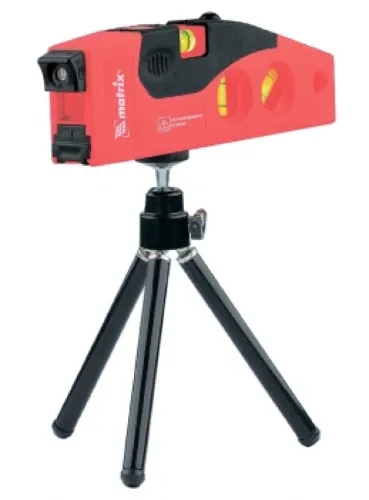 Лазерный уровень Matrix / Матрикс с резьбой под штатив, красный луч, 10м, 650нм, IP20 / инструменты для ремонта и строительства