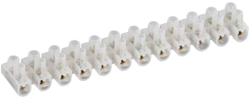 Клеммная колодка Generica / Дженерика ЗВИ-10 винтовая, в корпусе из полиэтилена белая, 12 полюсов, сечение 2.5-6мм2, 450В / электрика