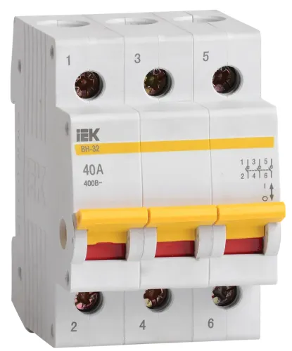 Выключатель нагрузки IEK ВН-32 3P 40A, MNV10-3-040