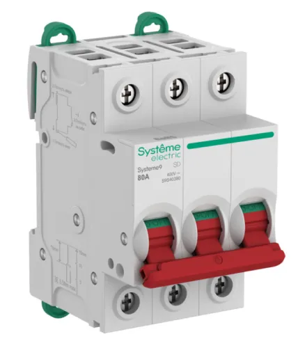 Выключатель нагрузки Systeme Electric Systeme9, 3Р 80А 400В S9S40380