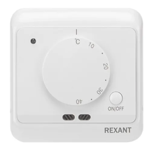 Термостат REXANT R72XT, механический, белый, 86×86х41мм, 16А 3500Вт