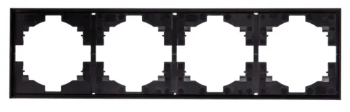 Рамка электроустановочная Kranz / Кранз Strong, KR-78-0754-5, антрацит, 4 поста / для розеток и выключателей