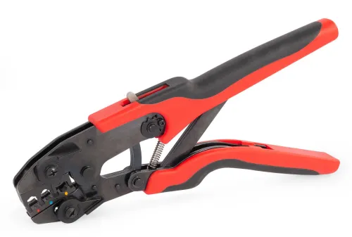 Пресс-клещи КВТ СТВ+9 Quick Pro с 9 матрицами МПК для опрессовки разъемов и наконечников, храповый механизм, набор в сумке, длина 260мм / кримпер