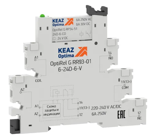 Релейный модуль КЭАЗ OptiRel G RM38-51-24D-6-V-CO-S 6A