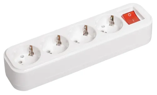 Блок розеток IEK Classic К04В 4 гнезда 16А 3.5кВт с з/к и выкл