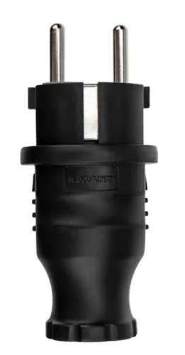 Вилка силовая REXANT прямая влагозащищенная, 16А 250В, IP44