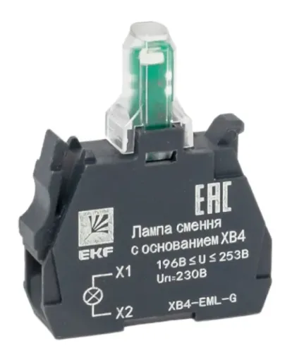 Лампа сигнальная EKF PROxima XB4 светодиодная зеленая, BA9s, 230В