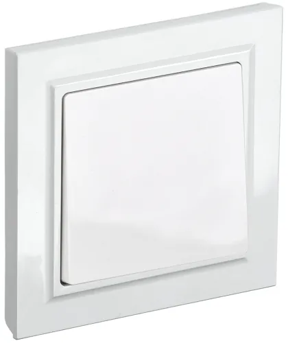 Выключатель IEK / ИЭК Brite ВСР10-1-0-БрБ, 10А 230В IP20 в сборе белый 84х84х43мм одноклавишный / переключатель
