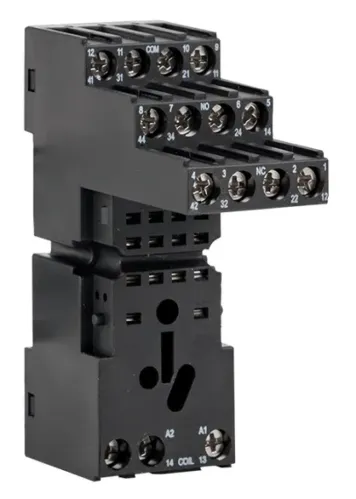 Разъем EKF / ЕКФ Averes РM5 22/4 для крепления промежуточного реле на DIN-рейку, из пластика, черный, до 10А, IP20, 61.1мм / электрика