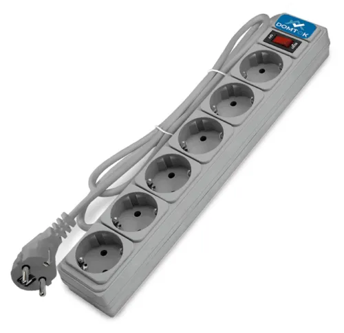 Сетевой фильтр DOMTOK с заземлением и выключателем, 2519