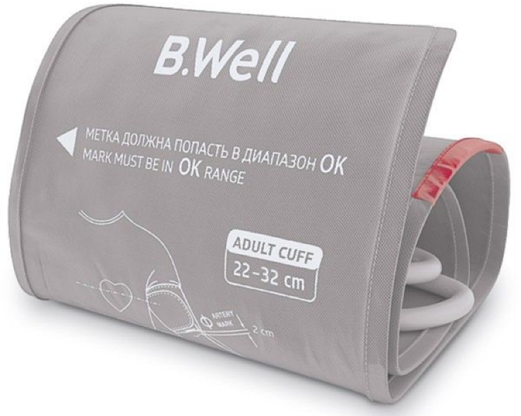 Манжета для тонометра B.Well / Би Велл WA-C-M конусная, серая, для рук с обхватом плеча 22-32см / медицинские товары