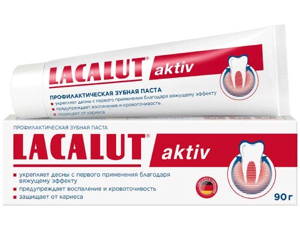 Зубная паста Lacalut / Лакалют Aktiv профилактическая 90мл / уход за полостью рта