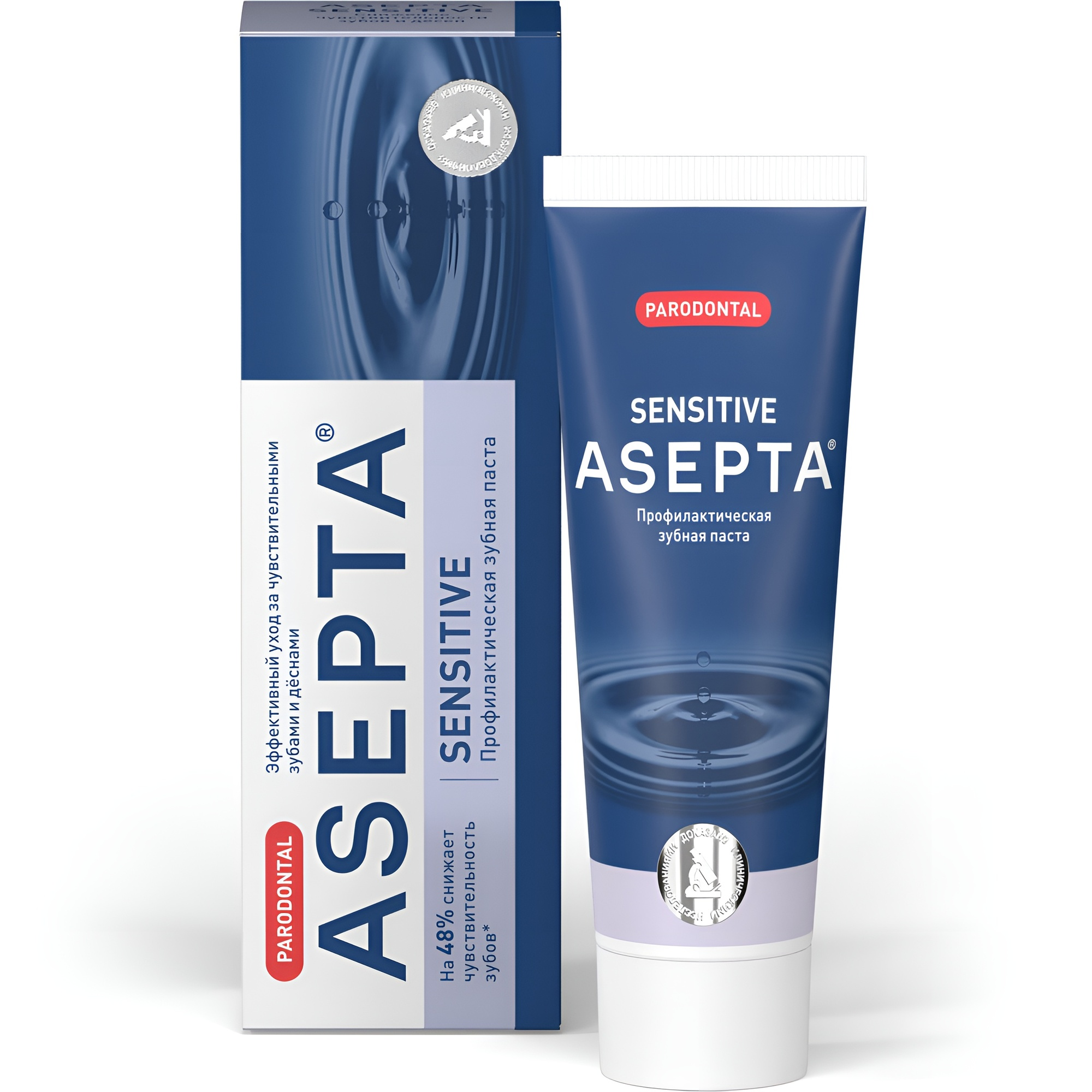 Зубная паста Асепта Parodontal Sensitive лечебно-профилактическая туба 75мл / уход за полостью рта