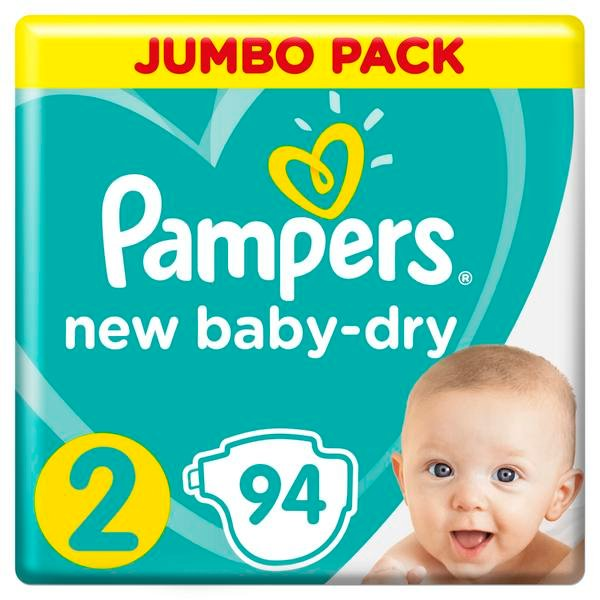 Подгузники Pampers / Памперс New Baby-Dry, с воздушными каналами, размер 2, для детей весом 4-8кг, в упаковке 94шт. / памперсы