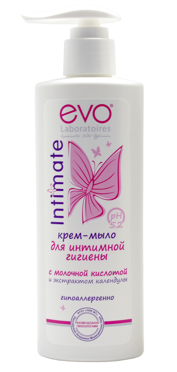 Evo / Эво Крем-мыло для интимной гигиены Intimate с молочной кислотой и экстрактом календулы 200мл / ухаживающее средство для женской гигиены