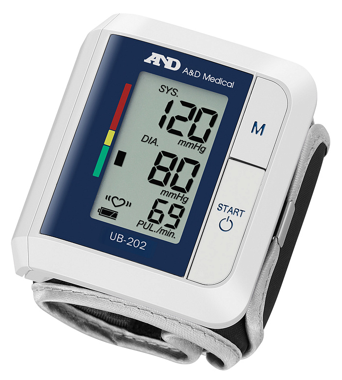Тонометр A&D / Эй энд Ди UB-202 автоматический на запястье с манжетой 13.5-21.5см, серый / медицинские товары