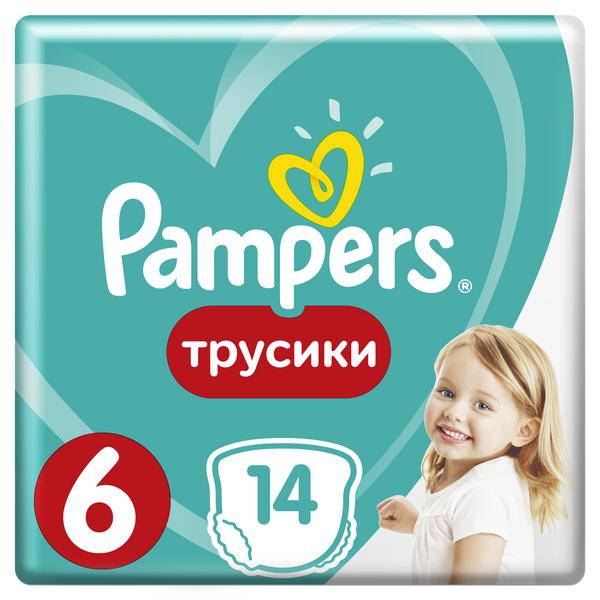 Подгузники-трусики Pampers / Памперс Pants для мальчиков и девочек, размер 6, для детей весом 15+кг, в упаковке 14шт. / памперсы