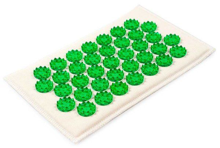 Массажный коврик Лаборатория Кузнецова Тибетский аппликатор на мягкой подложке, зеленый, размер 12×22см / массажер