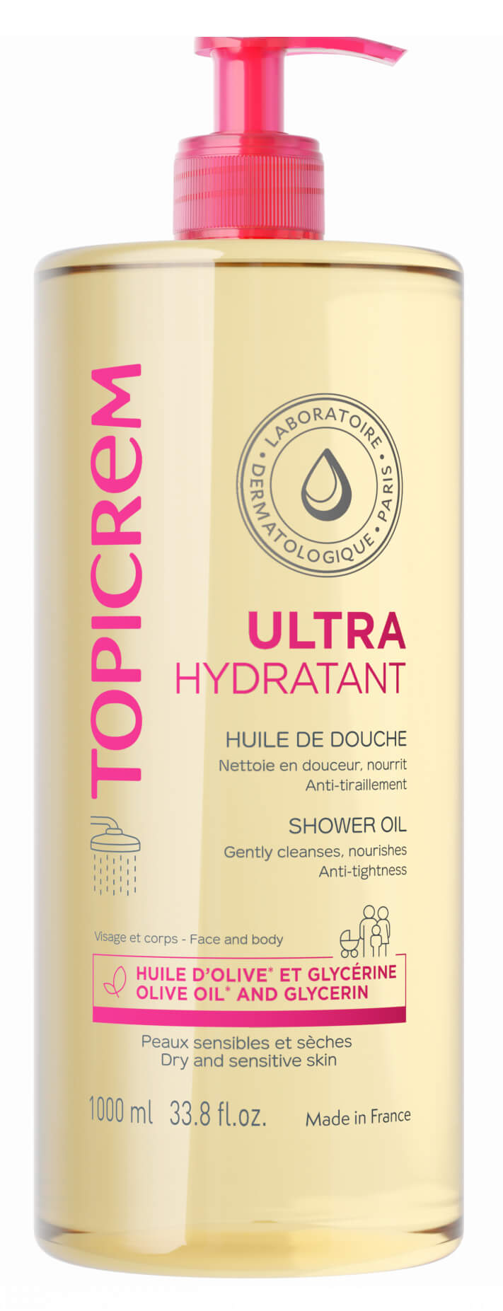 Topicrem / Топикрем Ultra Hydratant Масло косметическое для душа ультра-увлажняющее очищающее 1л / уходовая косметика