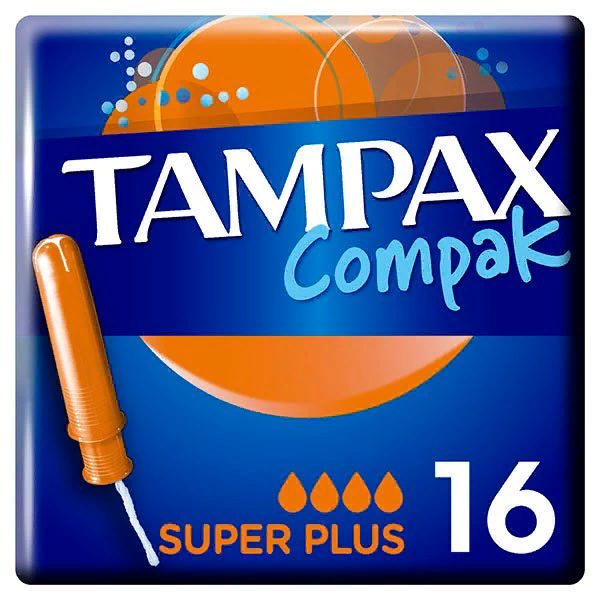 Tampax / Тампакс Тампоны женские гигиенические Compak Super plus с аппликатором 4 капли 16шт. / средство для интимной гигиены