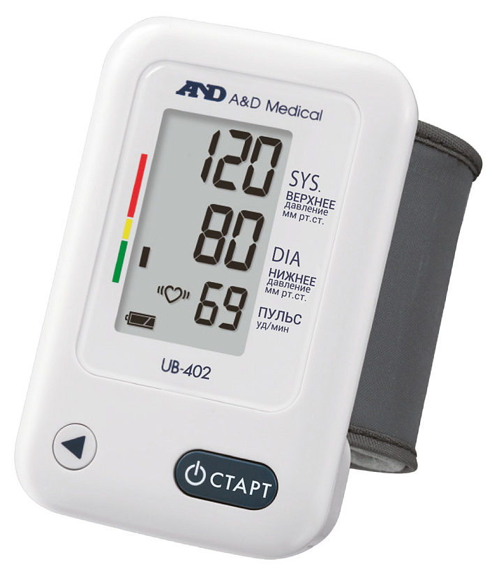 Тонометр A&D / Эй энд Ди UB-402 автоматический на запястье с манжетой 13.5-21.5см, серый / медицинские товары