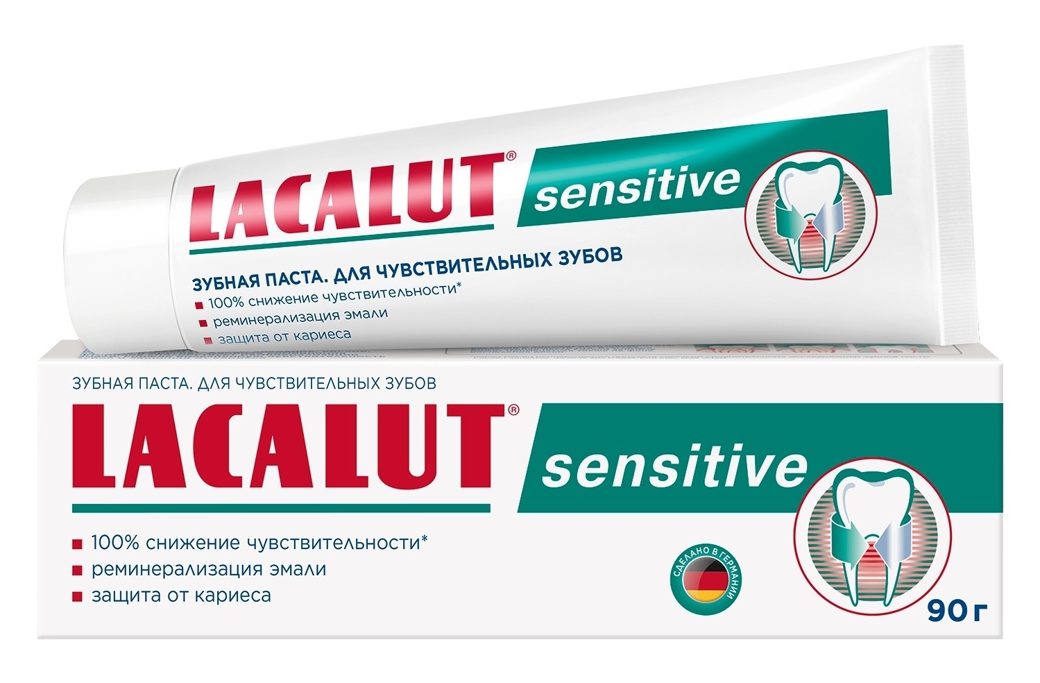 Зубная паста Lacalut / Лакалют Sensitive для чувствительных зубов 90г / уход за полостью рта