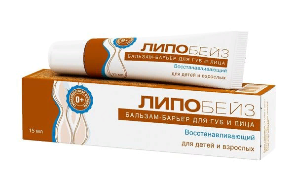 Липобейз Бальзам для губ и лица питательный Восстанавливающий, для детей и взрослых 15мл / гигиеническая помада