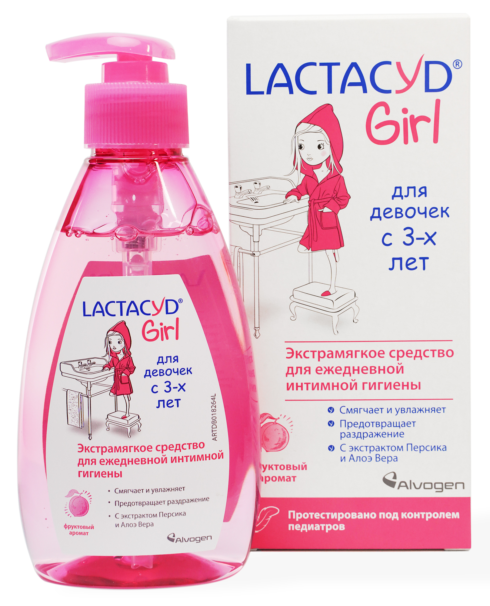 Lactacyd / Лактацид Гель для интимной гигиены детский Girl для девочек с 3-х лет, с экстрактом персика и алоэ вера, 200мл / ухаживающее средство для подмывания девочек