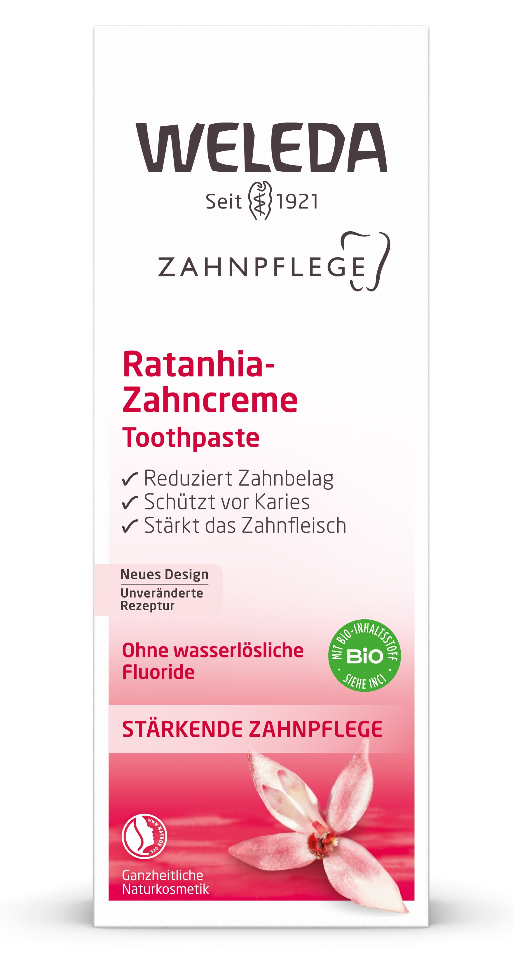 Зубная паста Weleda / Веледа Ratanhia растительная с экстрактом корня ратании для укрепления десен и защиты от кариеса, 75мл / уход за полостью рта