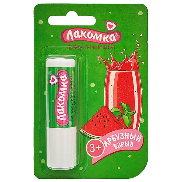 Лакомка Бальзам для губ питательный Арбузный взрыв с маслом какао, от 3 лет 2.8г / гигиеническая помада