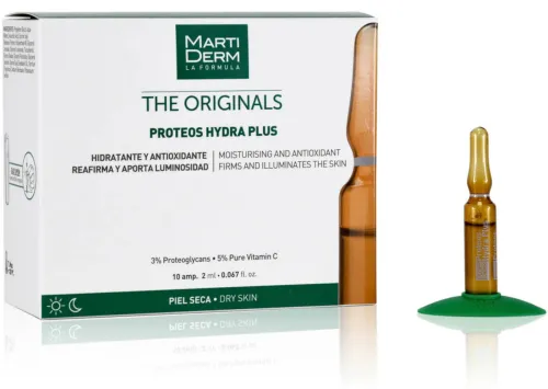 Martiderm / Мартидерм The Originals Proteos hydra plus Сыворотка для лица увлажняющая для сухой кожи, с витамином С, в упаковке 10 ампул по 2мл / уходовая косметика